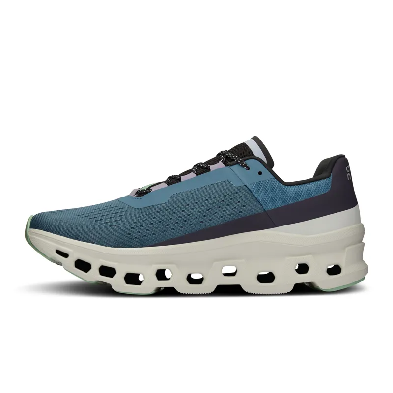On Running Cloudmonster Mens Running Shoes in Dust/Vapor-2