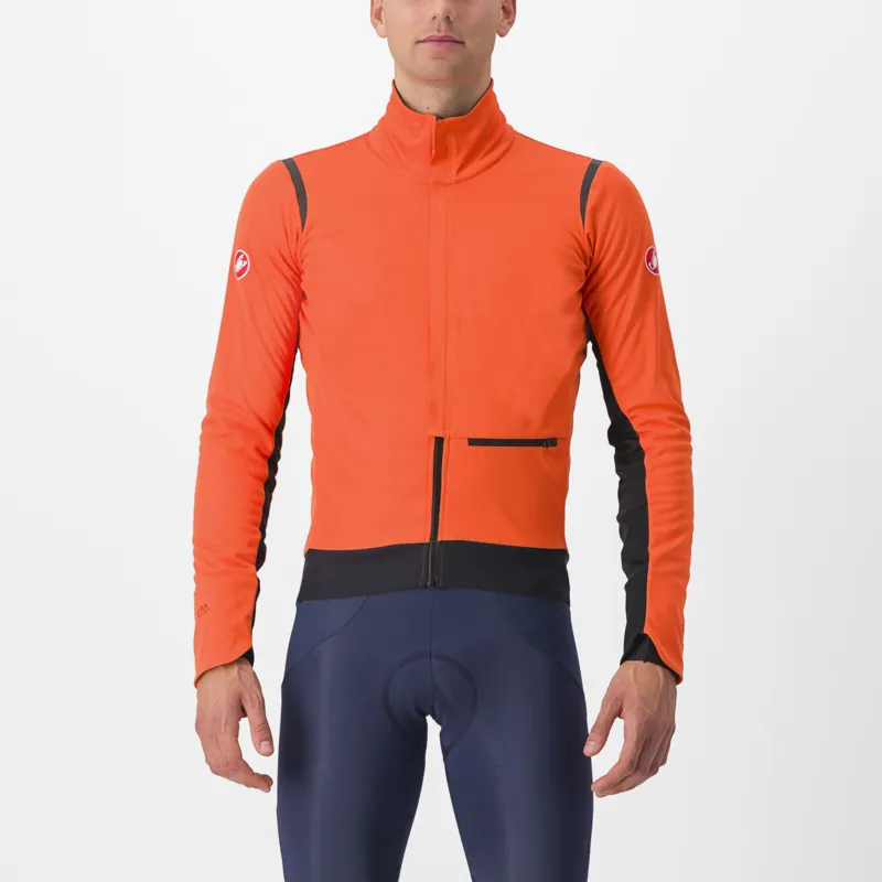 Castelli Alpha Doppio RoS Jacket in Red Orange/Black Reflex/Black