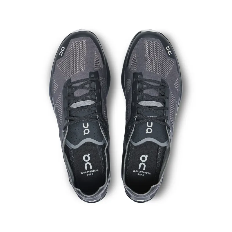 On Cloudventure Peak 3 Men's Trail Running Shoe in Black/Glacier-1