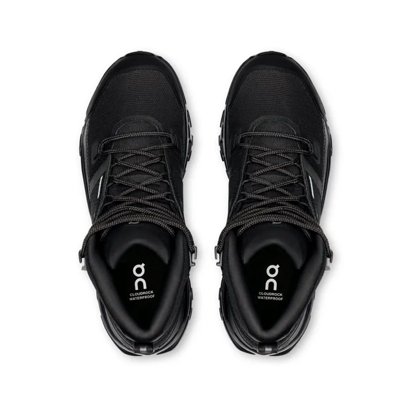 On Cloudrock Mid Womens Waterproof Walking Boots in Black-2
