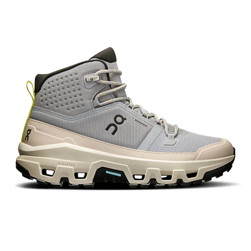 On Cloudrock Mid Womens Waterproof Walking Boots in Alloy/Ice