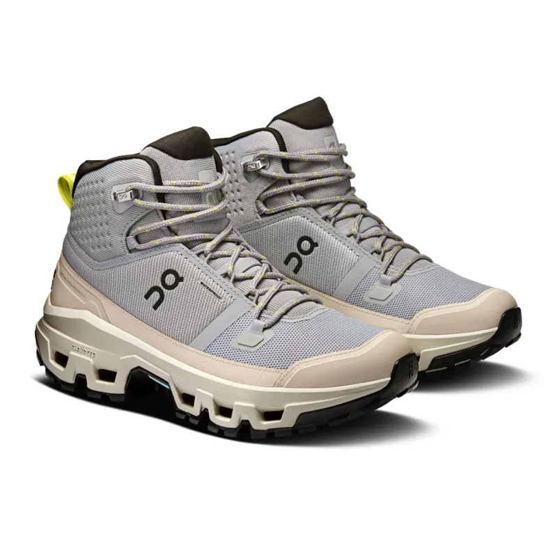 On Cloudrock Mid Womens Waterproof Walking Boots in Alloy/Ice-1
