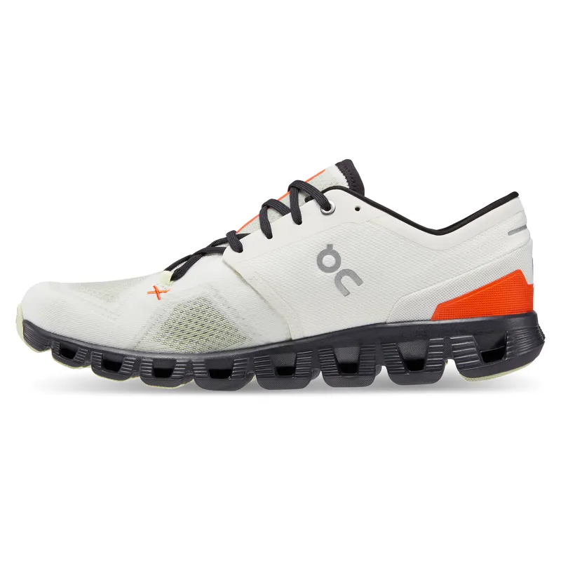 On Cloud X 3 Mens shoe in Ivory/Flame-5