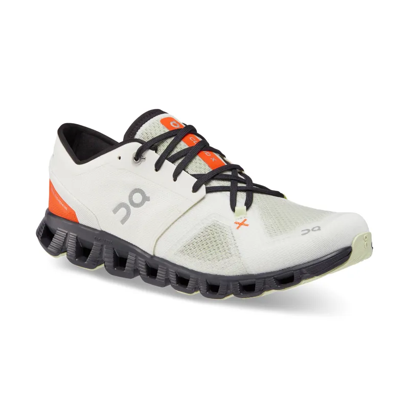 On Cloud X 3 Mens shoe in Ivory/Flame-1