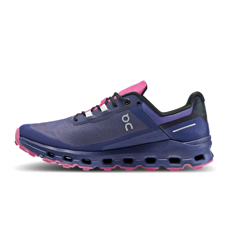 On Cloudvista Waterproof Women's trail running shoe in Flint/Acai-1