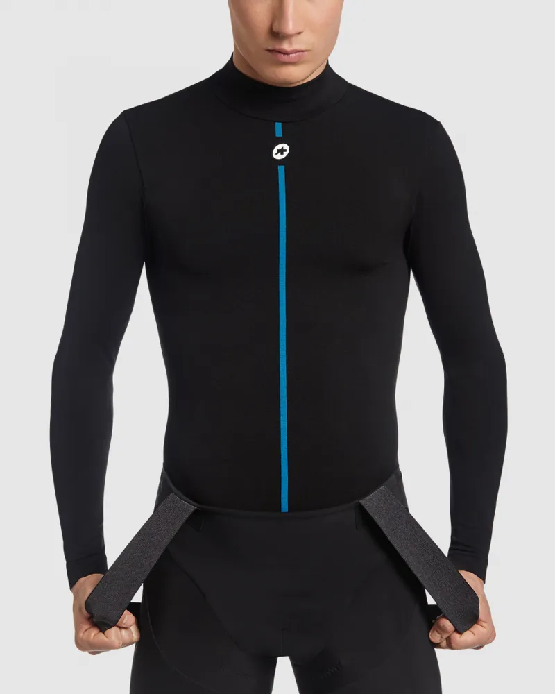 Assos Winter Long Sleeve Base Layer in black/blue stripe-6