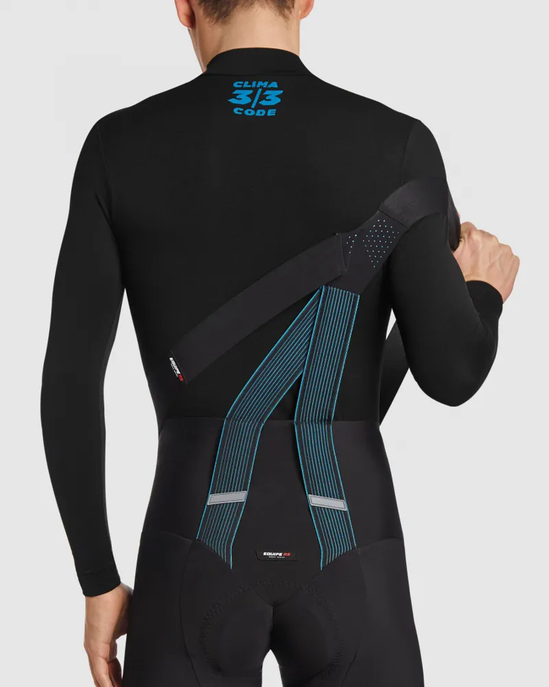 Assos Winter Long Sleeve Base Layer in black/blue stripe-3