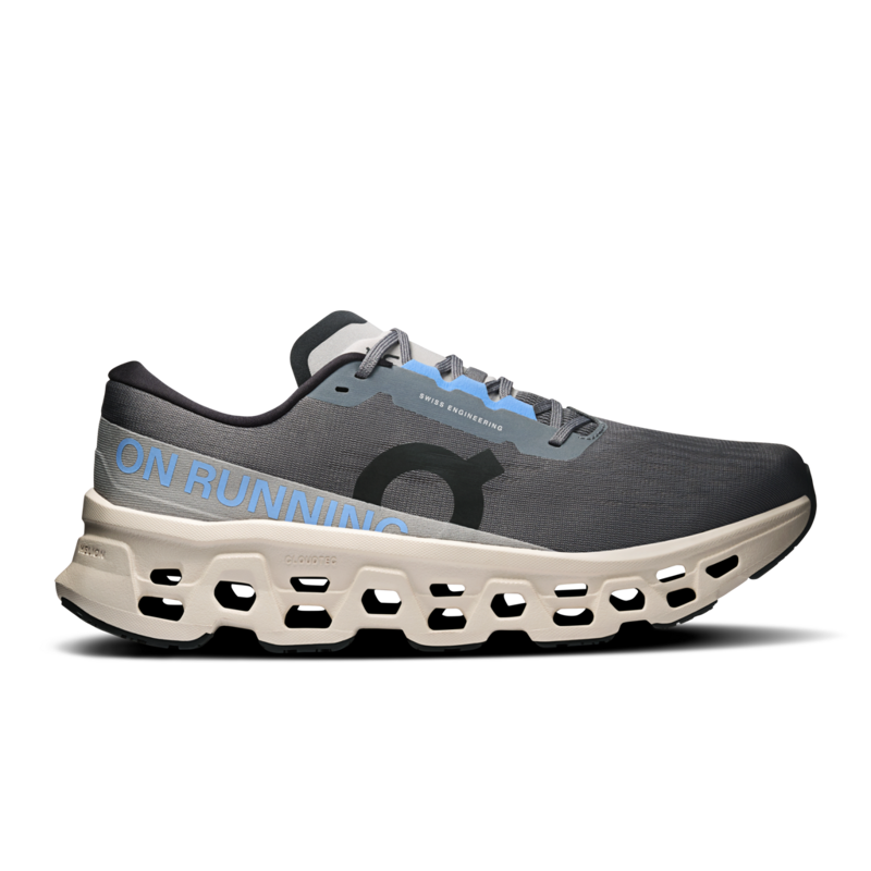 On Cloudmonster 3 Men's Running Shoe in Rock/Silver