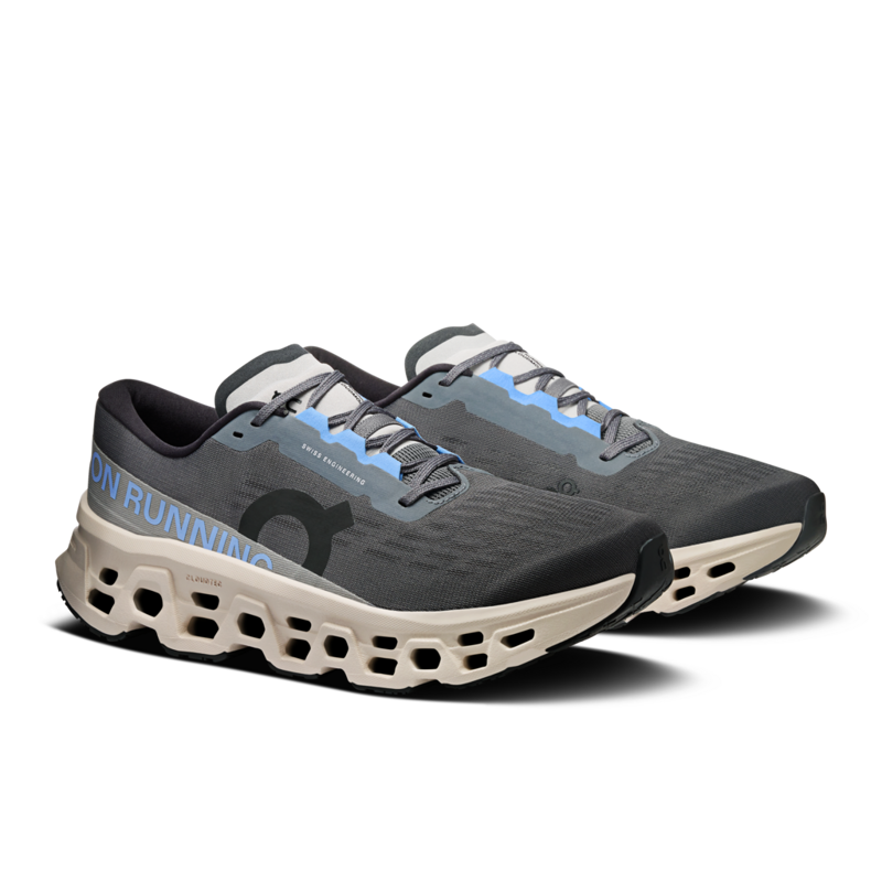 On Cloudmonster 3 Men's Running Shoe in Rock/Silver-4