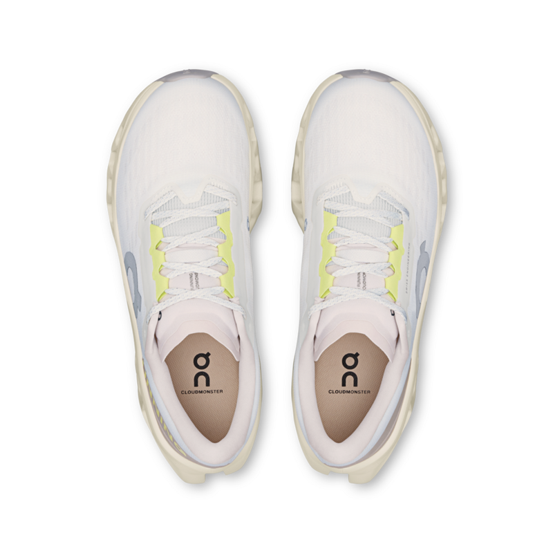 On Cloudmonster 3 Women's Running Shoe in Ivory/Seedling-1