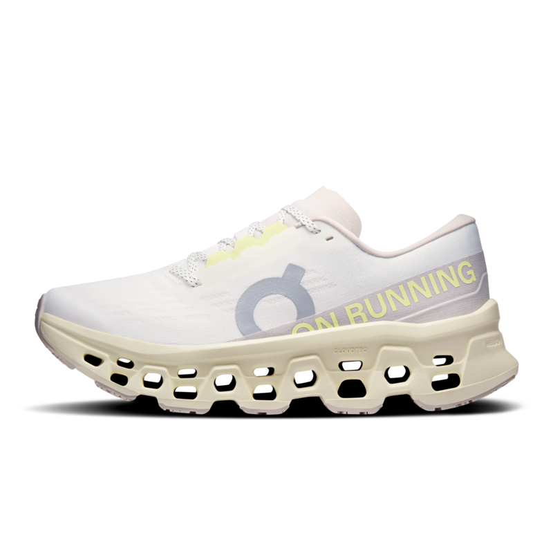 On Cloudmonster 3 Women's Running Shoe in Ivory/Seedling-5