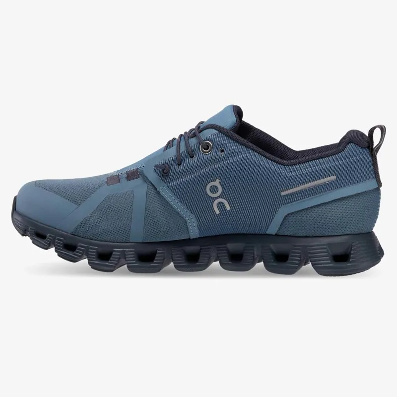 On Running Cloud 5 Women's Waterproof shoe in Metal/Navy-3