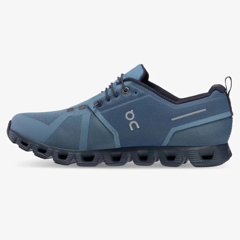 On Running Cloud 5 Men's Waterproof shoe in Metal/Navy-3