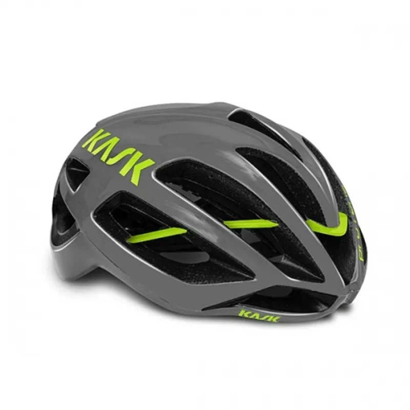 Kask Protone cycling helmet in anthracite/lime
