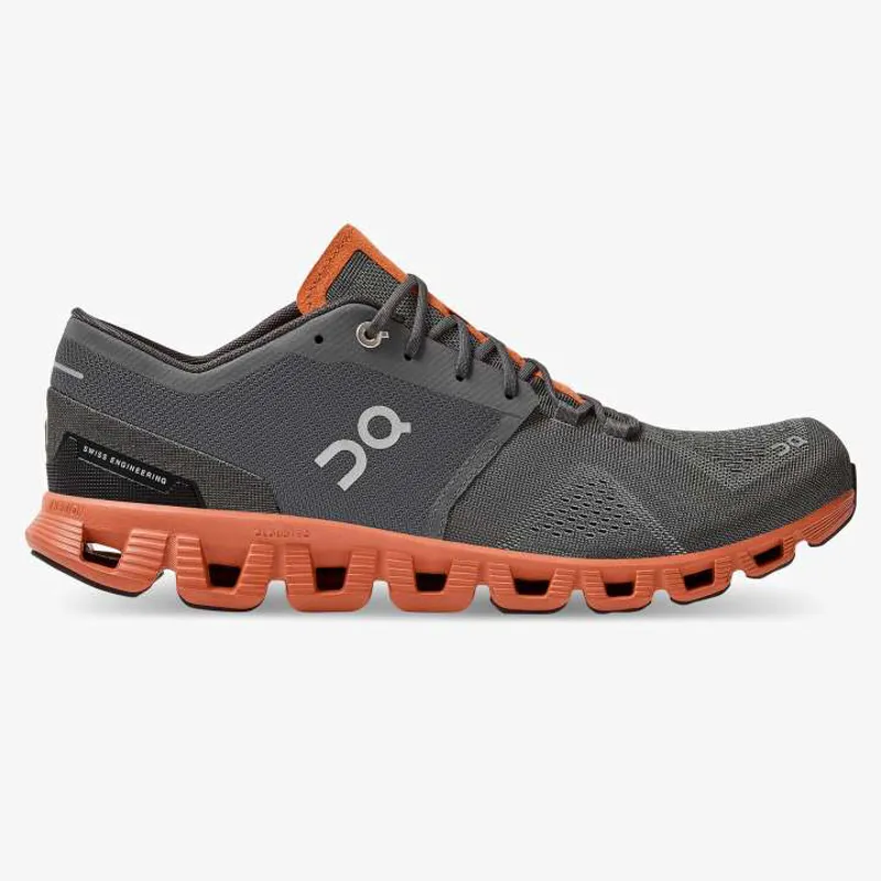 2022 On Running Cloud X Mens Trainer in Rust/Rock