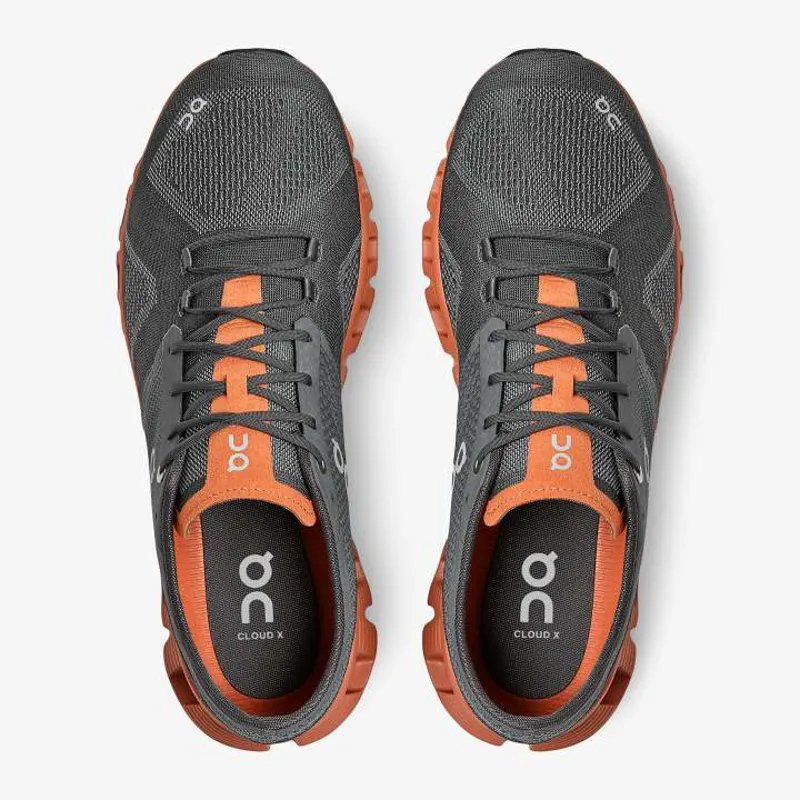 2022 On Running Cloud X Mens Trainer in Rust/Rock-2