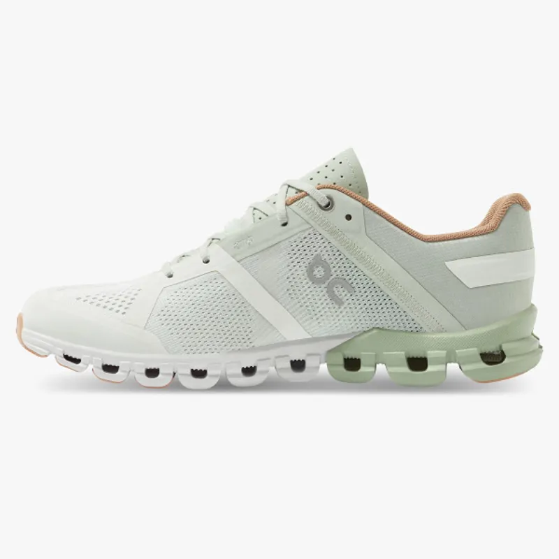 On Running Cloudflow Womens in Aloe/White-3