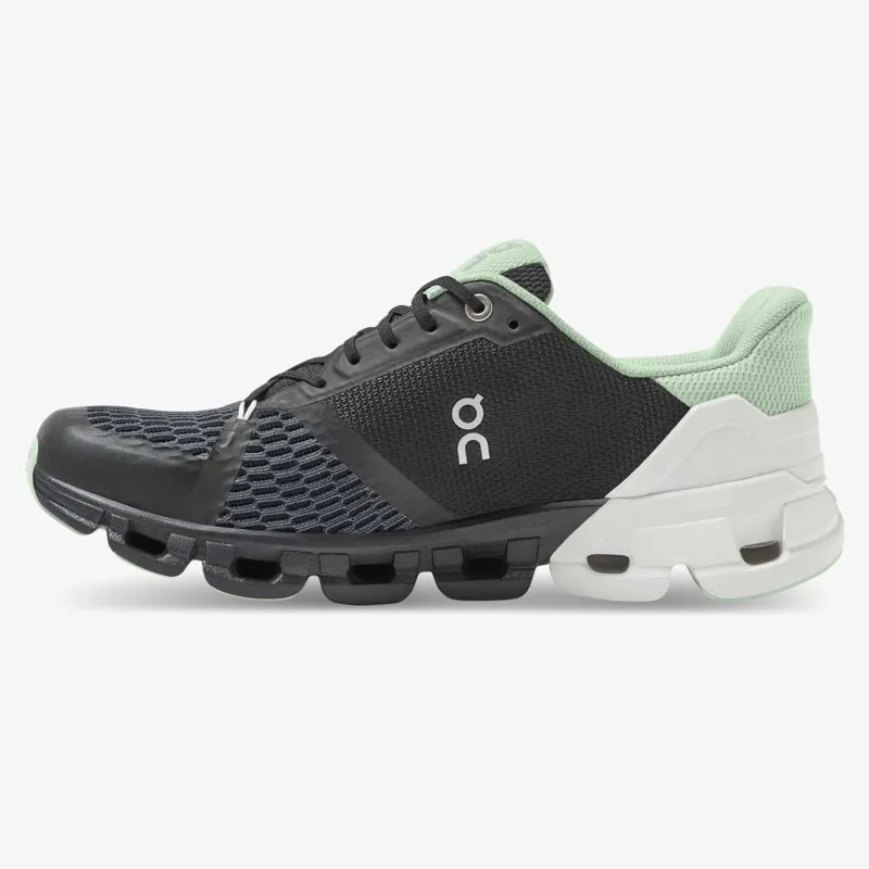 On Running Womens Cloudflyer in Black/White/Teal-3