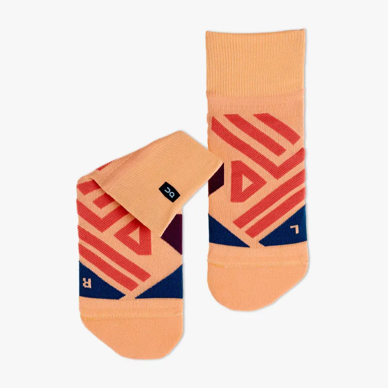 On Running Mid Sock Womens Coral/Navy