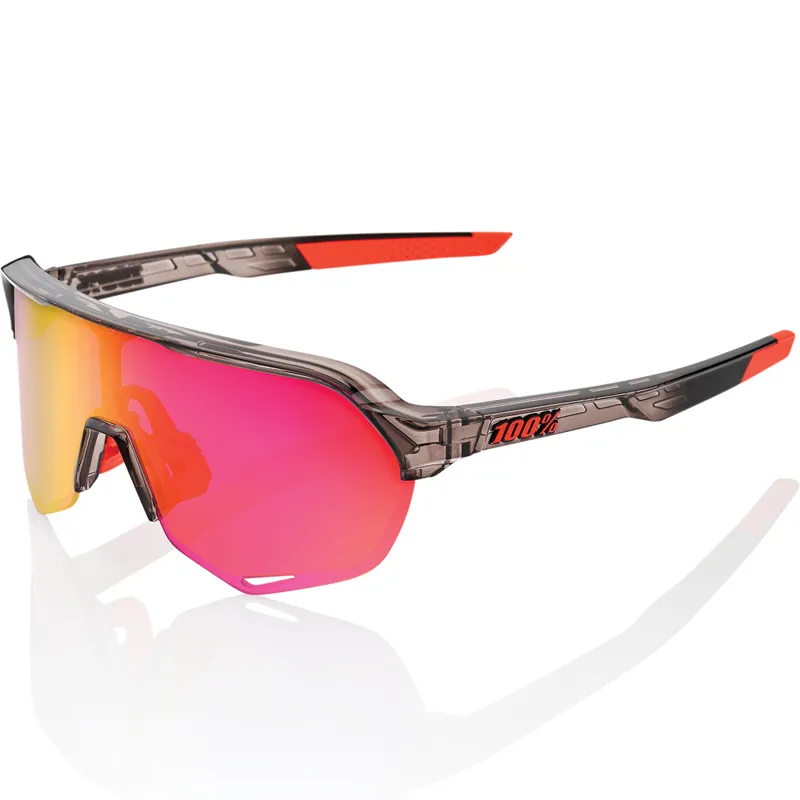 2019 100 S2 Sunglasses in Translucent Crystal Smoke Purple Mirror Lens
