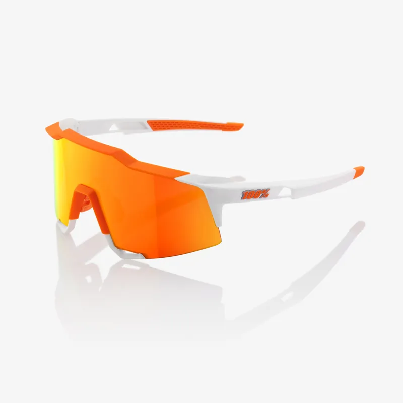 100 Percent Speedcraft Orange/White with Red HiPer Mirror Lens