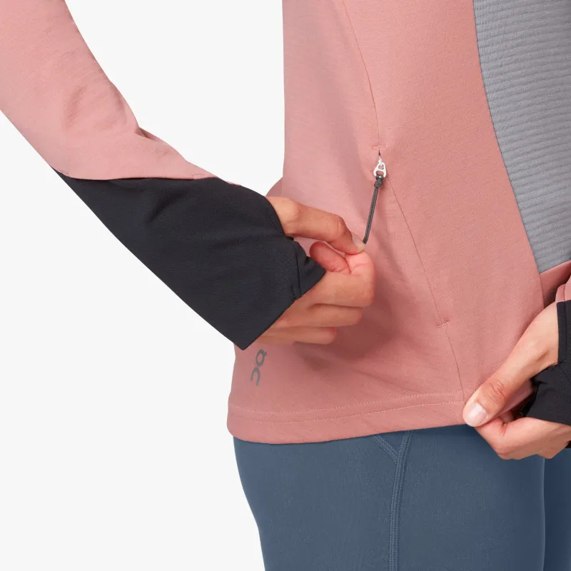 2019 On Running Weather Shirt Womens Dustrose/Fossil-3