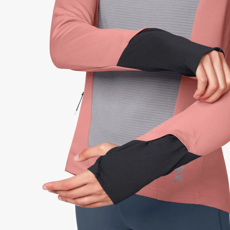 2019 On Running Weather Shirt Womens Dustrose/Fossil-4