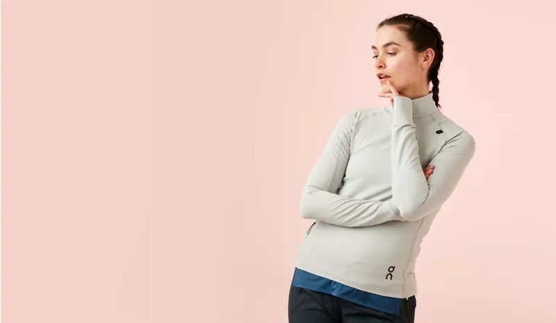 2017 On Running Long Sleeve Weather Shirt Womens Grey/White-1